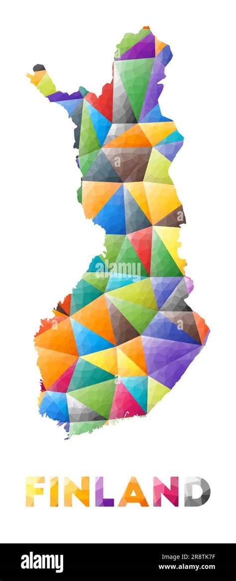 Finland Colorful Low Poly Country Shape Multicolor Geometric