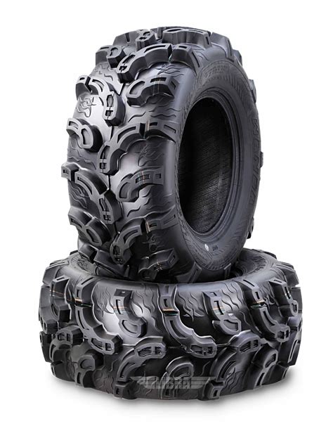 Wanda Atv Tires 25x10 12 25x10x12 6pr P375 Super Lug Mud Set 2