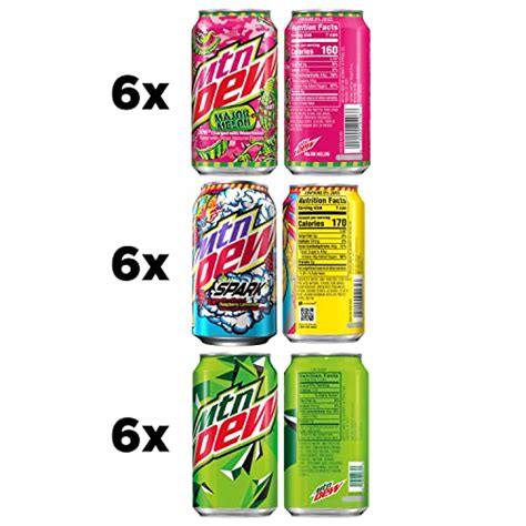 Mountain Dew 3 Flavor Major Melon Variety Pack (Major Melon, Spark ...