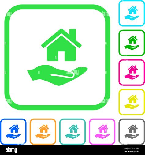 Home Insurance Vivid Colored Flat Icons In Curved Borders On White