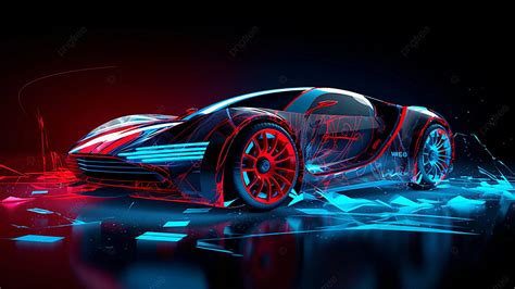 Car Color Lights Black Background Red Car Sports Car Background