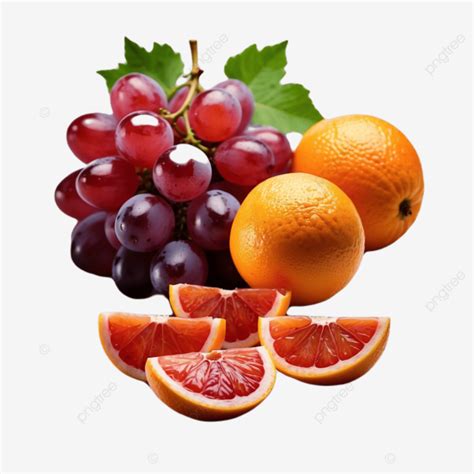 Naranja Uva Y Pomelo Aislado Sobre Un Fondo Blanco Png Dibujos Uva