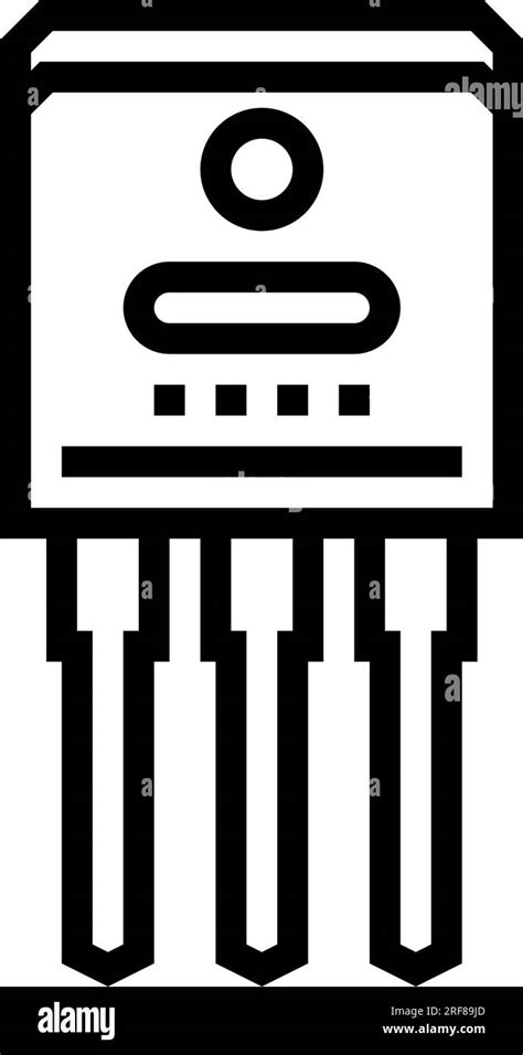 Transistor Electrical Engineer Line Icon Vector Illustration Stock