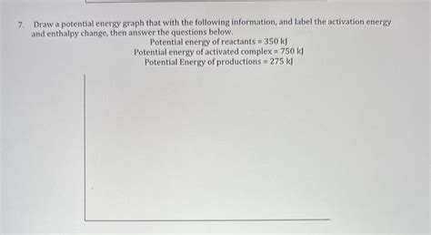 Solved 7 Draw A Potential Energy Graph That With The