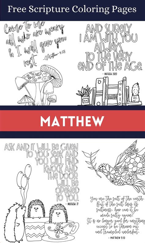 matthew scripture coloring pages stevie doodles  printable