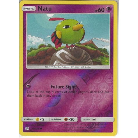 Pokemon Trading Card Game Natu Reverse Holo Sm Cosmic