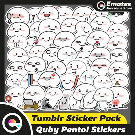 Jual 48 Pcs Stiker Aesthetic Quby Pentol Sticker Aesthetic Stiker