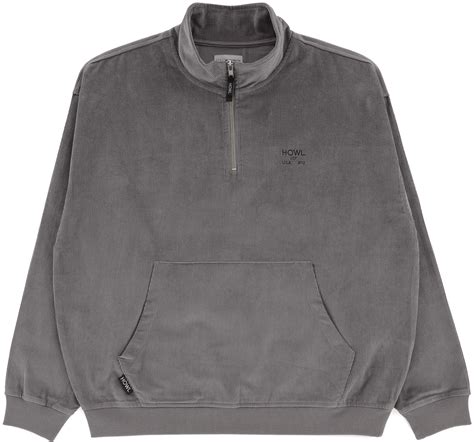 Howl Corduroy Half Zip Jacket Grey Tactics