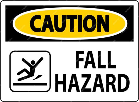 Premium Vector | Caution Sign Fall Hazard