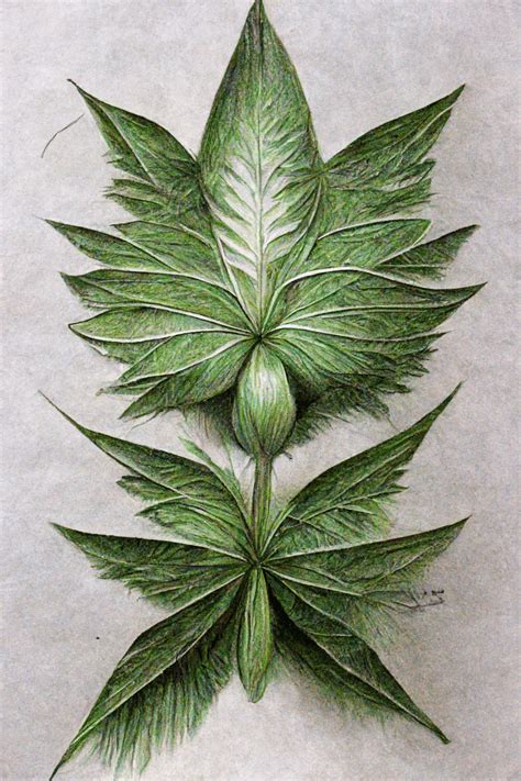 Cannabis Leaves Drawing · Creative Fabrica