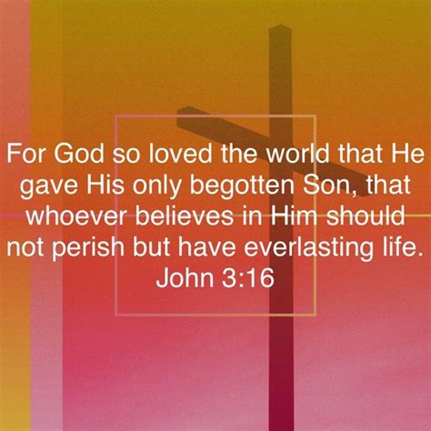 John 3 16 For God So Loved The World That He Gave His Only Begotten Son