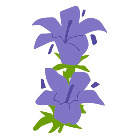 Beautiful Violet Flowers Semi Flat Png And Svg Design For T Shirts