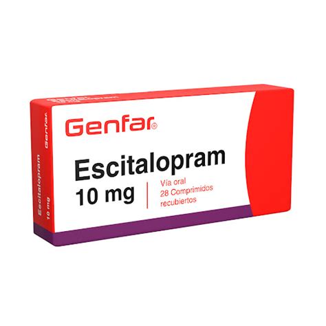 Escitalopram Genfar 10 Mg Caja X 28 Comprimidos