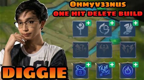 ONE HIT DELETE BUILD BY OHMYV33NUS DIGGIE DAMAGE BUILD AND EMBLEM