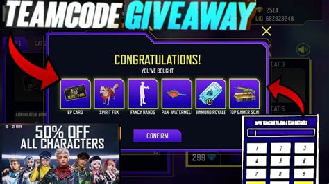 Free Fire Live Evo Ump And Elite Pass Event Team Code Giveaway Ff Live