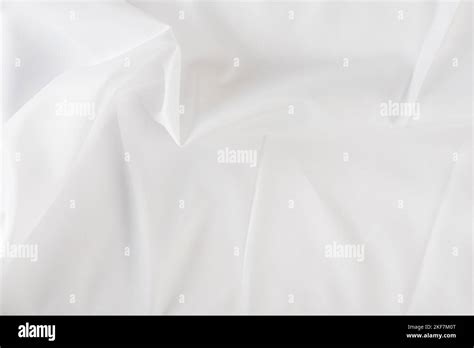 White Wrinkled Fabric White Fabric With Large Folds Top View For