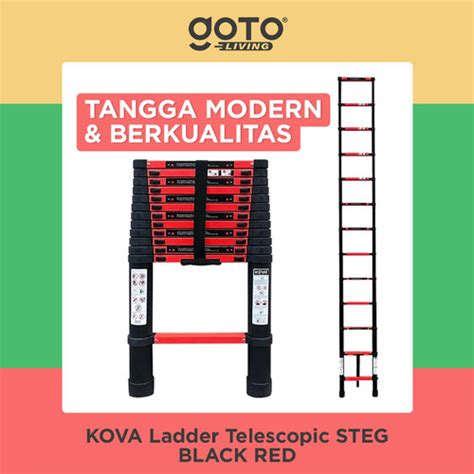 Promo Kova Steg Tangga Lipat Single Alumunium Teleskopic Ladder