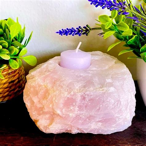 Accents Rose Quartz Natural Stone Tea Light Candle Holder Poshmark