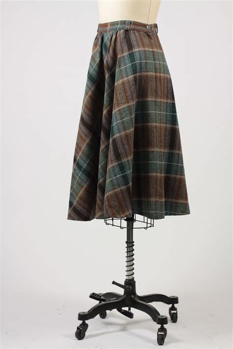 Vintage Plaid Full Skirt Vintage Plaid Fashion Curated Vintage