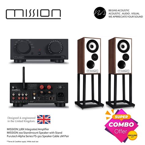 Mission X Intergrated Amplifier Mission Speakers Hi Fi Combo