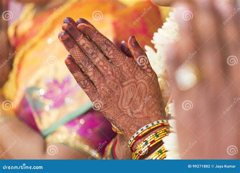 Praying Hands Hindu Wedding Stock Photo Image Of Indian Woman