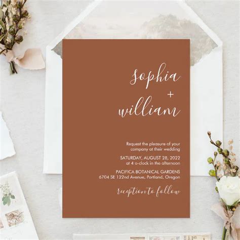 Boho Terracotta Wedding Invitation Zazzle