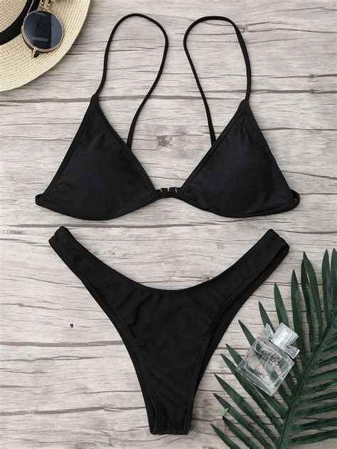 41 OFF 2020 Micro Spaghetti Strap Bikini Set In BLACK DressLily