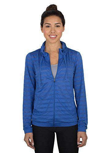 Rbx Active Womens Ventilated Jacquard Mesh Full Zip Hoodie Blue Medium