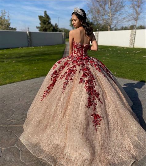 Red And Gold Quinceanera Dresses