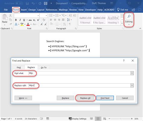 Updating Hyperlinks In A Word Document One Minute Office Magic