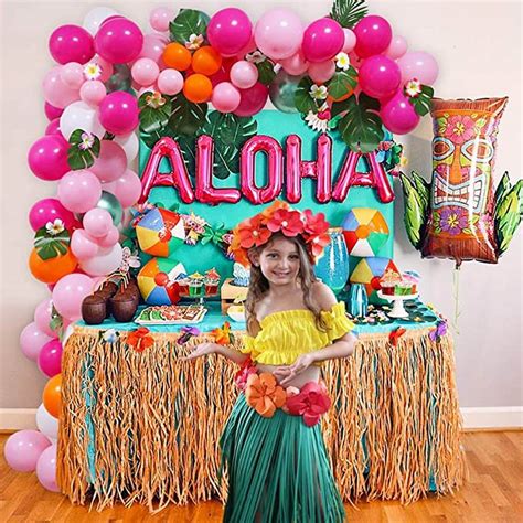 Pcs Tropical Balloon Garland Arch Kit For Hawaii Flamingo Party