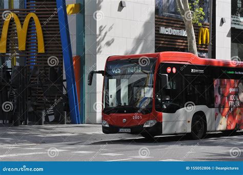 PUBLIC TRANSPORTATION BU And TRAM In BARCELONA Editorial Photo Image