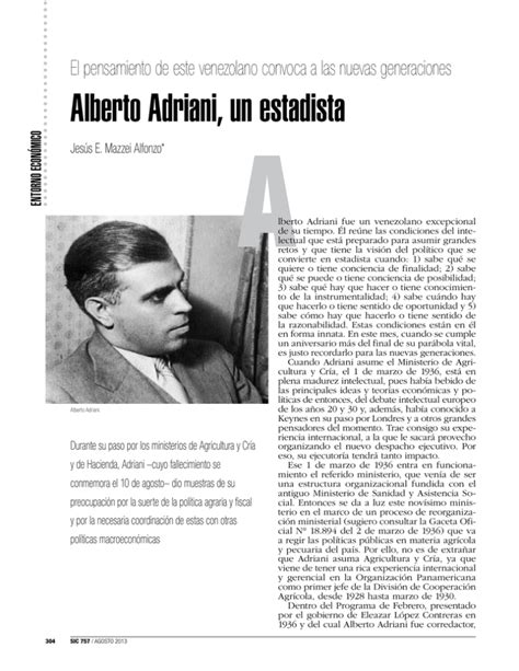 Alberto Adriani Un Estadista