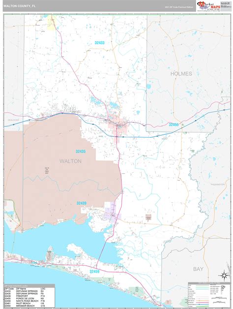 Walton County Wall Map Premium Style