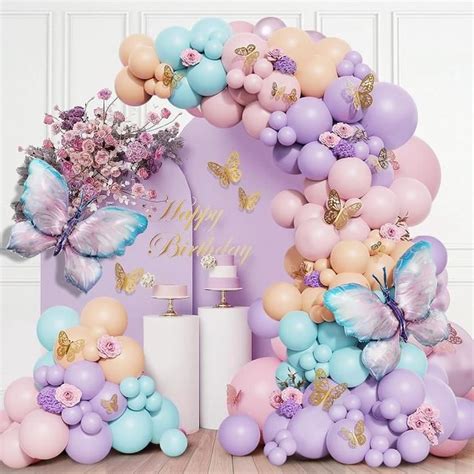 Ballon Guirlande Pi Ces Kit Arche Ballon Anniversaire Rose Violet