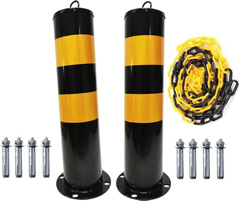 2 Pack Parking Bollard Security Posts Parking Barriers Driveways