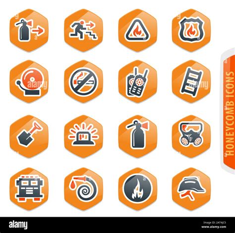 Fire Brigade Icons Set Stock Vector Image And Art Alamy