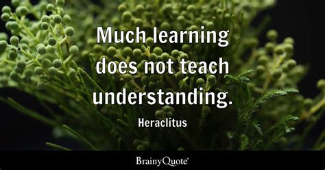 Much learning does not teach understanding. - Heraclitus - BrainyQuote