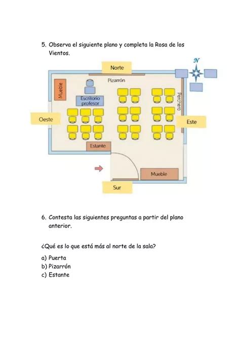 Prueba Puntos cardinales planos y cuadrículas profe social