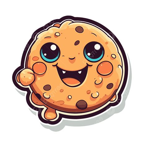 Gambar Clipart Kuih Kartun Comel Vektor Reka Bentuk Pelekat Dengan