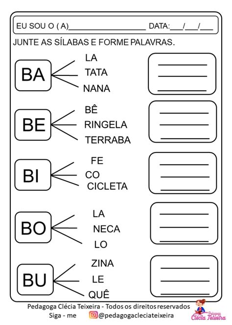 Atividade Pronta Formando Palavras Atividades De Alfabetiza O