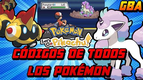 Códigos De Todos Los Pokémon En Pokémon Lets Go Pikachu Y Lets Eevee