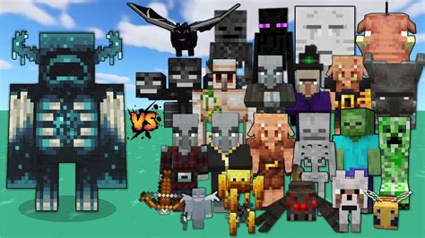 Warden Vs Every Mob In Minecraft Warden Vs All Mobs Warden Mob