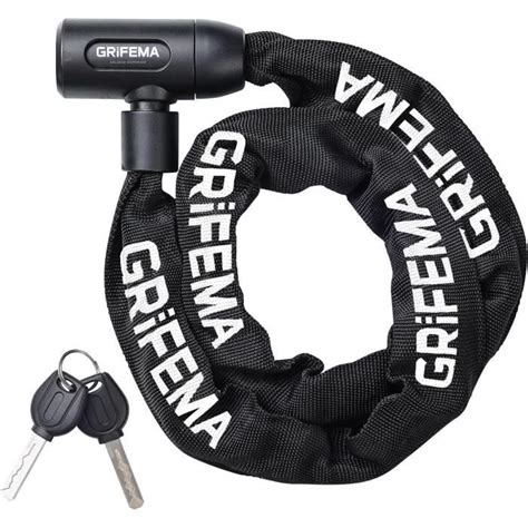 GRIFEMA GA1201 12 Chaîne Antivol Vélo 120 CM Chaîne Cadenas Vélo pour