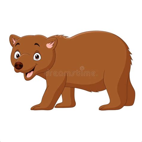 Urso Marrom Dos Desenhos Animados Isolado No Fundo Branco Ilustração do