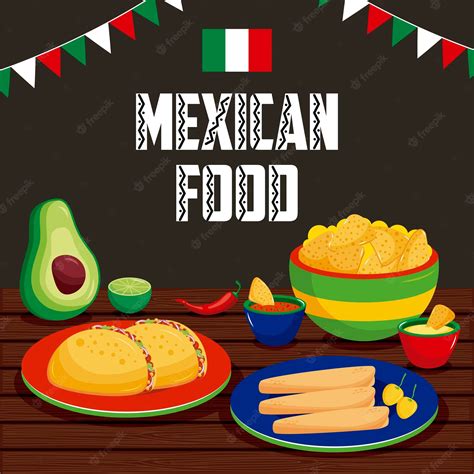 Cartel De Comida Mexicana Vector Premium