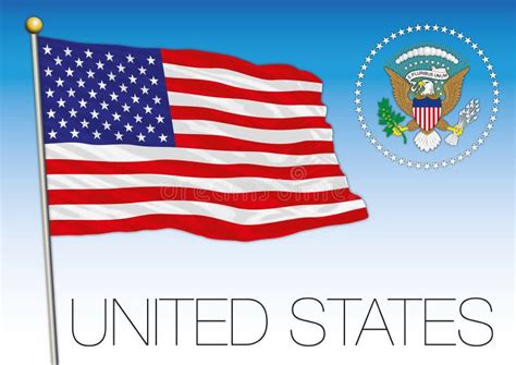 United States of America Official National Flag and Coat of Arms, USA Stock Vector ...