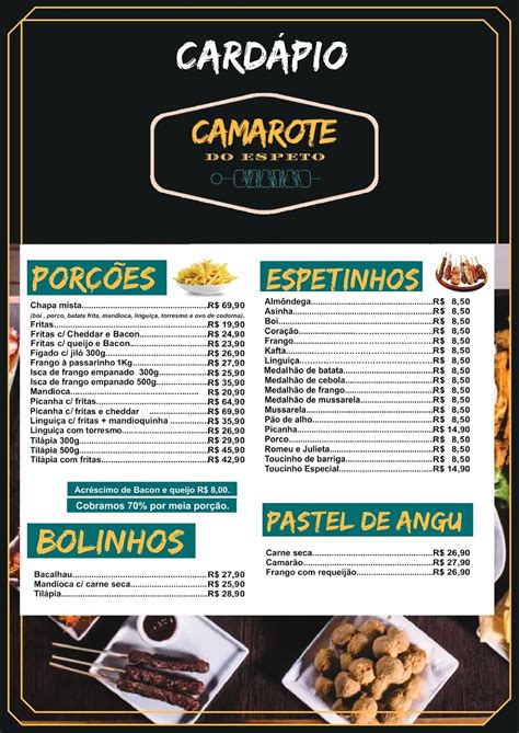 Menu Em Camarote Do Espeto Lagoa Santa Pub Bar Lagoa Santa