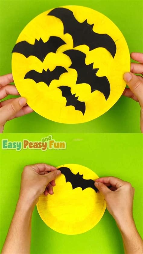 DIY Halloween Bats Paper Plate Craft