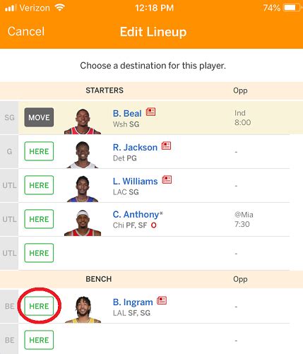 Setting Your Lineup Espn Fan Support